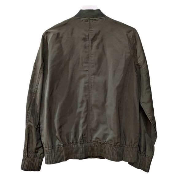 TOPMAN Men's Olive Green Full Zip Bomber Jacket Size S NWOT - Picture 2 of 7